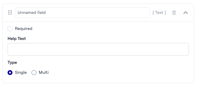 Configuration of a Text Field